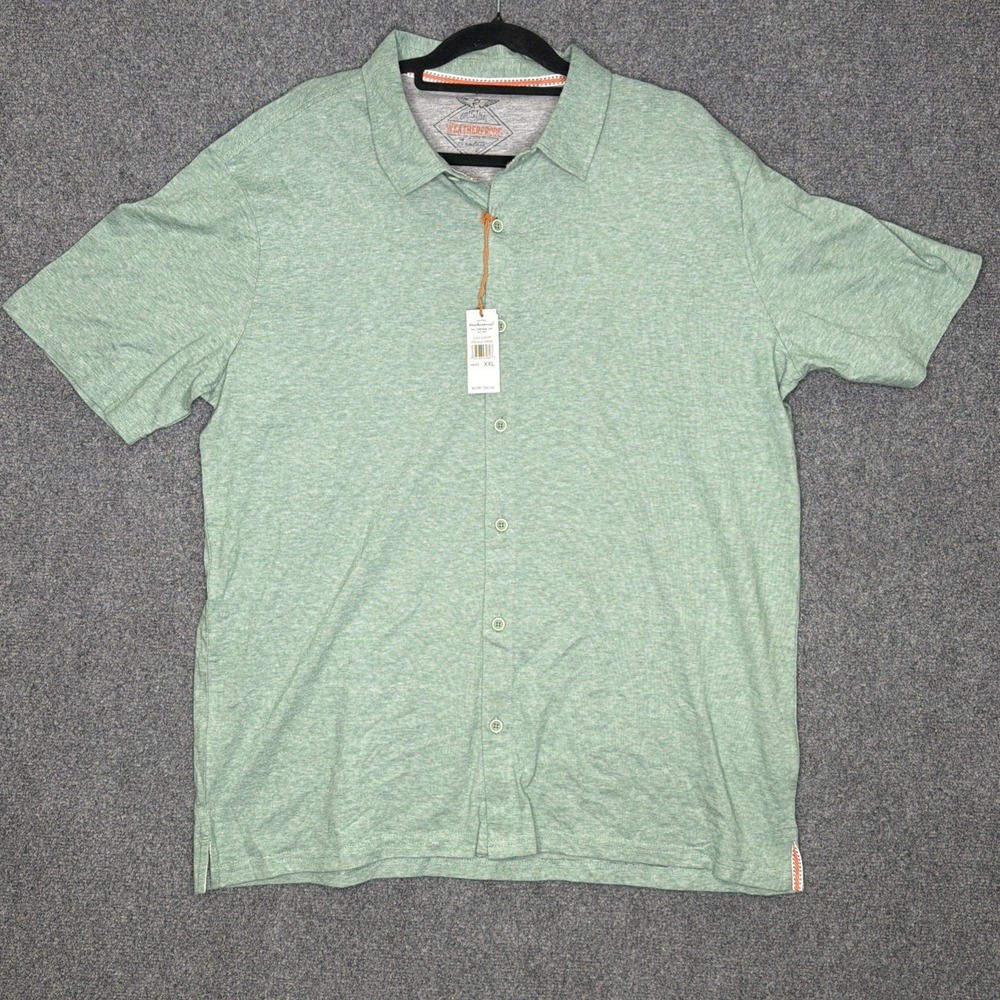 Weatherproof Vintage Men's Short Sleeve Polo Shirt XXL Foliage Green NWT